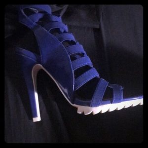 Sexy Royal Blue Qupid heeled sandals